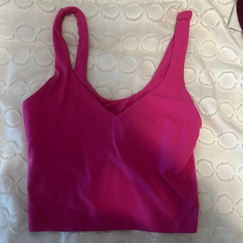 Lululemon Ripped Raspberry Align Tank In Perfect Condition Size 4 - Picture 2 of 3